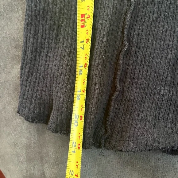 SOL💔Free People Ribbed 90s Ruffle V Neck Boho Balletcore Cottagecore Shirt Xs - Picture 7 of 7